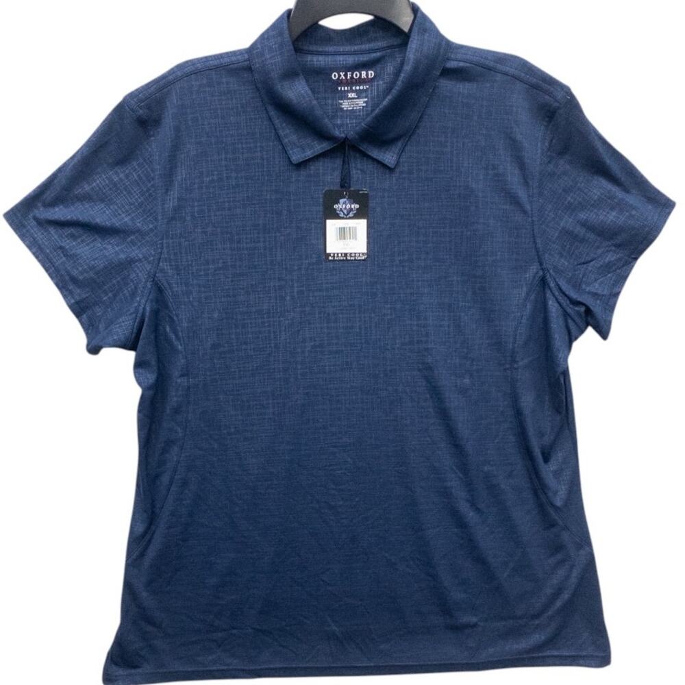 Oxford America Veri Cool Men's Polo Shirt XXL Navy Blue Moisture Wicking Golf